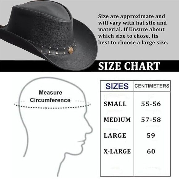 7929 Leather Cowboy Hat For Men Women Lightweight Handcrafted Western